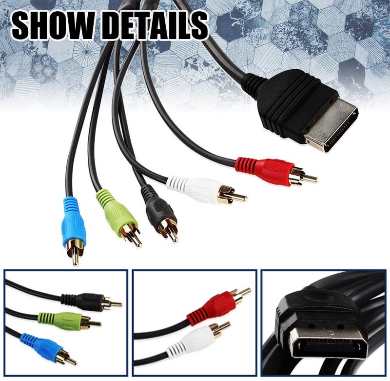 Ciuouient Component HD AV Cable, Composite AV Audio Video Cable Compatible with Microsoft OG Xbox HD Component Cable with Analog Audio (8FT), Black - Image 2